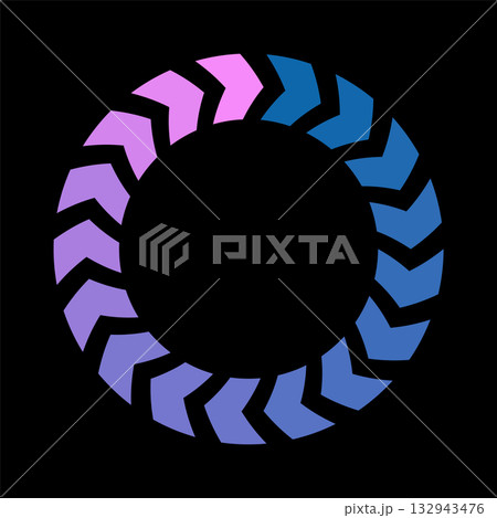 Colorful circle loader icon. Symbol of reload, refresh, loading, recycle and repeat. Interconnecting round arrow vector icon 132943476