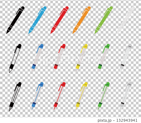 Pen ballpoint pen icon set 132943941