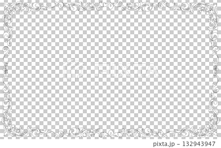 經典手繪邊框。橫向。 經典手繪邊框。橫向。 132943947