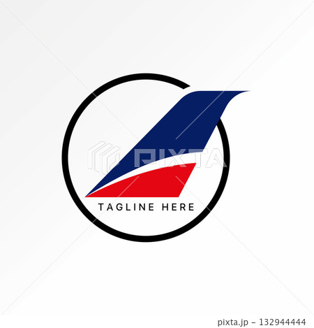 Logo design graphic concept creative premium vector stock image top sell airplane fin wing aviation symbol plane aircraft journey to jet travel agent 132944444