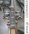 packing line in a logistics warehouse. conveyor belt in a modern production line 132944810