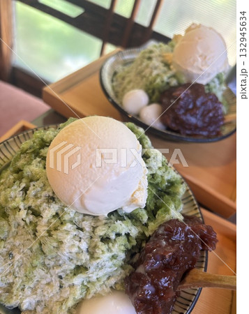 アイスとあんこの抹茶かき氷 アイスとあんこの抹茶かき氷 132945634