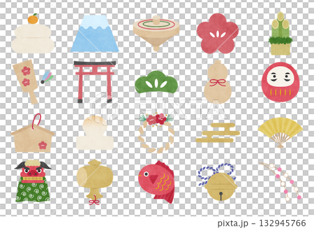 新年賀卡溫馨素材套裝 新年賀卡溫馨素材套裝 132945766