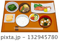 リアルな焼き鮭定食イラスト 132945780