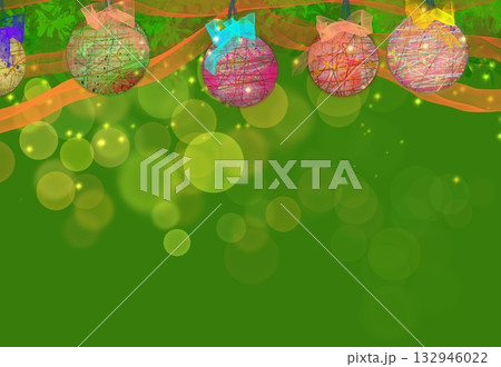 キラキラしたクリスマスオーナメントと玉ボケ 132946022