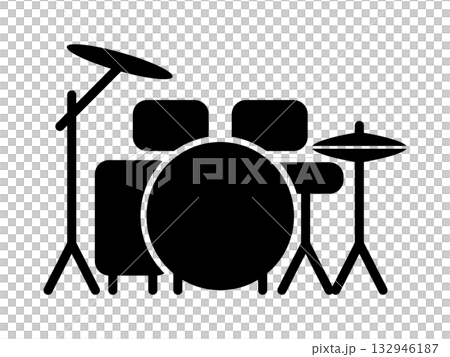 Drum icon monotone Drum icon monotone 132946187