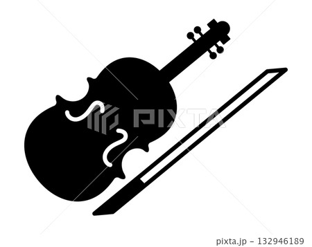 バイオリンのアイコン　モノトーン 132946189