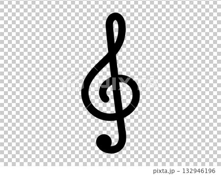 Treble clef icon monotone Treble clef icon monotone 132946196