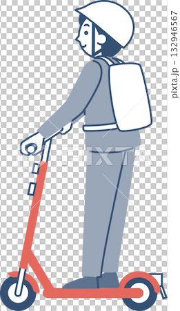 Woman riding an electric kickboard 132946567