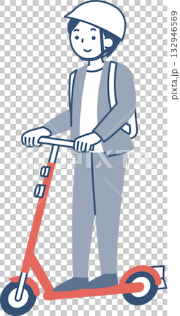 Woman riding an electric kickboard Woman riding an electric kickboard 132946569