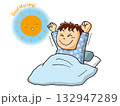 爽やかな目覚めの男の子 132947289
