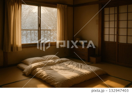 冬の穏やかな朝 132947403