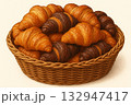 カゴに入ったクロワッサン 132947417
