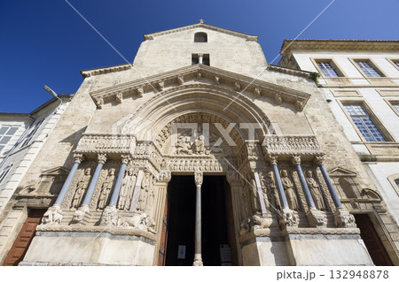 Saint Trophime Cathedral facade Arles France architecture Saint Trophime Cathedral facade Arles France architecture 132948878