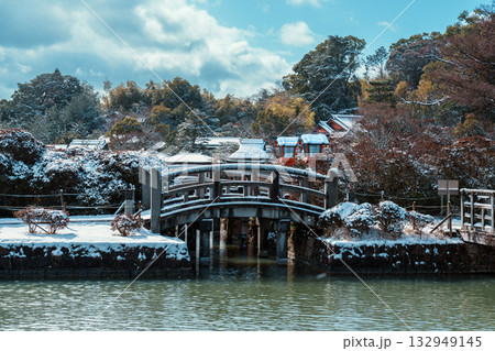 冬の長岡天満宮　錦水亭 132949145