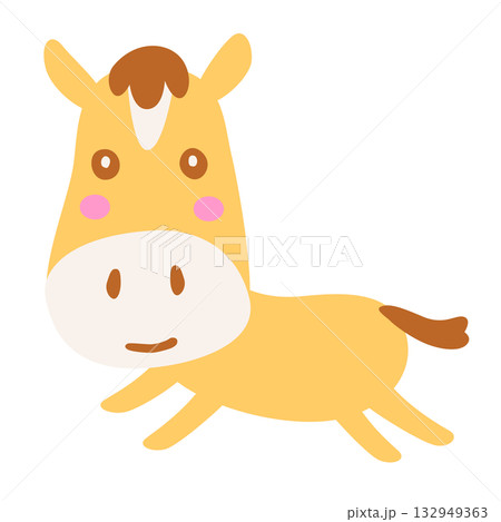 かわいい馬のイラスト 132949363