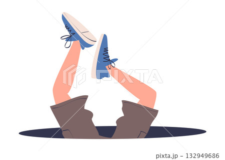 Man Character Jumping Through Portal Enter Hole Vector Illustration Man Character Jumping Through Portal Enter Hole Vector Illustration 132949686