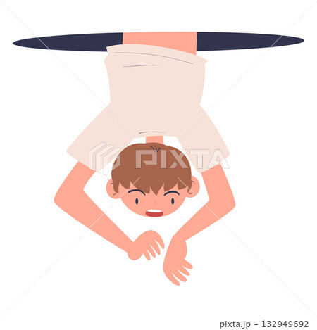 Man Character Jumping Through Portal Enter Hole Vector Illustration 132949692