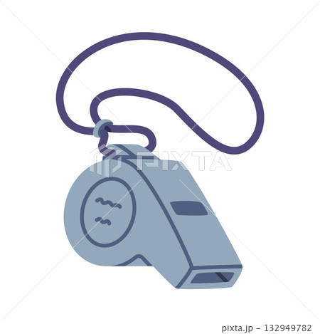 Whistle as Police Equipment and Professional Policeman Object Vector Illustration Whistle as Police Equipment and Professional Policeman Object Vector Illustration 132949782