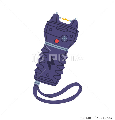 Stun Gun as Police Equipment and Professional Policeman Object Vector Illustration Stun Gun as Police Equipment and Professional Policeman Object Vector Illustration 132949783