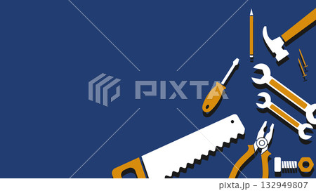 Background with repair tools and construction working equipment Background with repair tools and construction working equipment 132949807