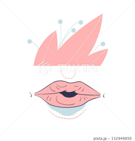 Plastic Surgery with Lips Body Part Correction in Aesthetic Beauty Clinic Vector Illustration 132949850
