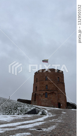 Gediminas Castle Tower in Vilnius, Lithuania, famous historic landmark 132950332