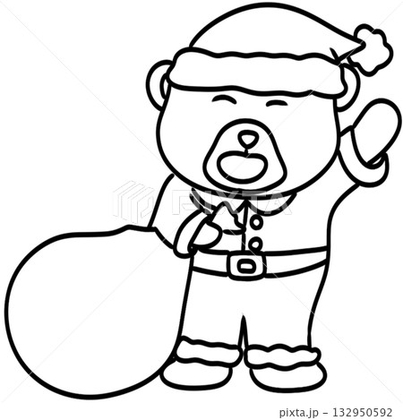 Hand drawn doodles Christmas Bear 132950592