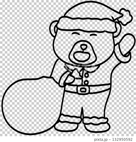 Hand drawn doodles Christmas Bear 132950592
