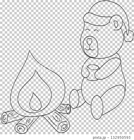 Hand drawn doodles Christmas Bear 132950593