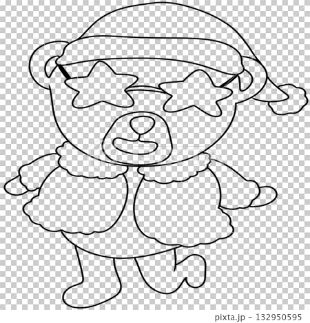 Hand drawn doodles Christmas Bear 132950595