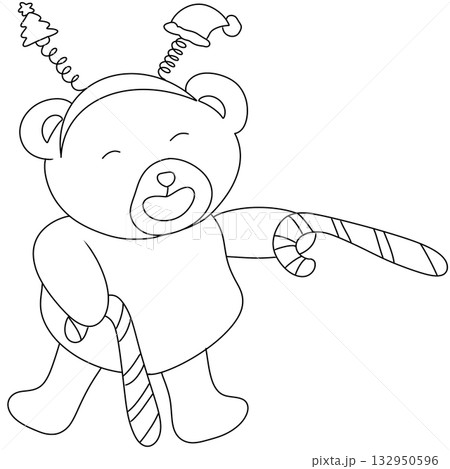 Hand drawn doodles Christmas Bear 132950596