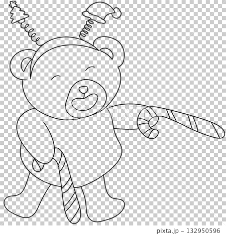 Hand drawn doodles Christmas Bear 132950596