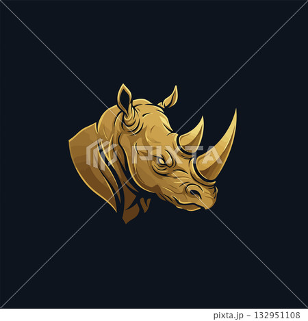 animal head silhouette 132951108