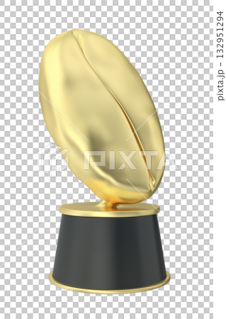 Golden trophy with coffee bean 132951294