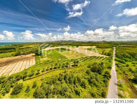 High angle view landscape nature background 132951380