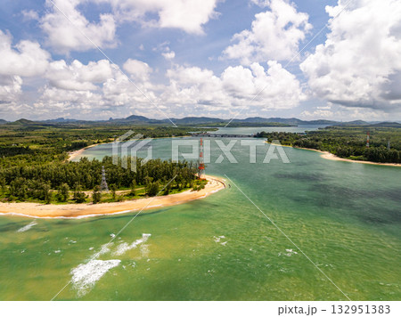 Aerial view sea landscape nature background 132951383