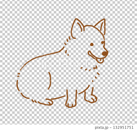 柯基犬線條畫 柯基犬線條畫 132951751