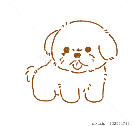 シーズーの線画 132951752