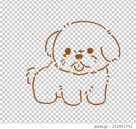 シーズーの線画 132951752