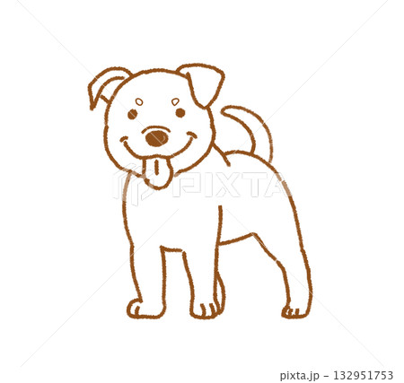 ピットブルの線画 132951753