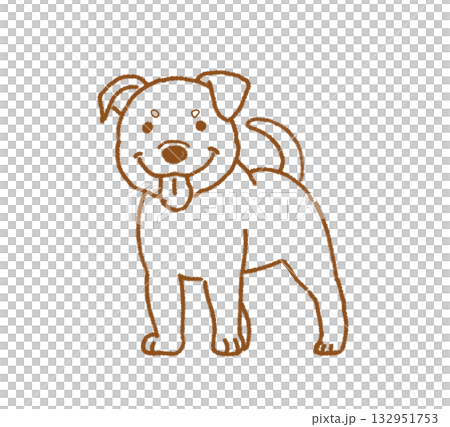 ピットブルの線画 132951753