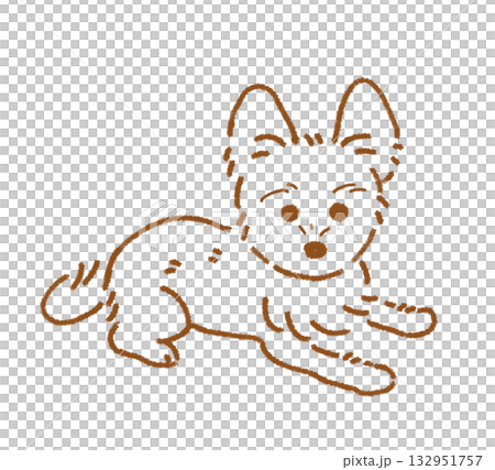 約克夏犬線條畫 132951757