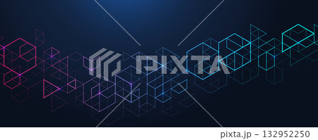 Modern abstract texture background with triangle and hexagonal shapes. Hexagonal geometric pattern for poster, header, web banner, footer, website, presentation 132952250