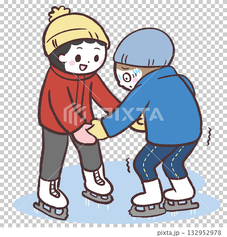 スケート教える人と教わる人のイラスト スケート教える人と教わる人のイラスト 132952978