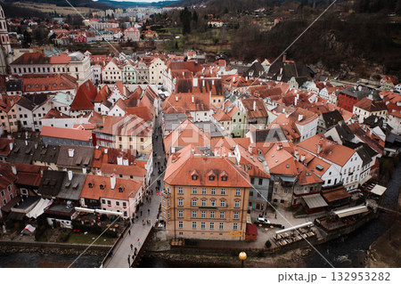 【チェスキークルムロフ】チェスキークルムロフの街並み 132953282