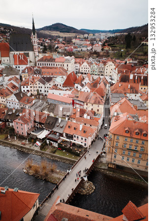 【チェスキークルムロフ】チェスキークルムロフの街並み 132953284