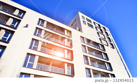 Modern elements in contemporary architecture. Architectural details of a modern apartment building. Modern elements in contemporary architecture. Architectural details of a modern apartment building. 132954013
