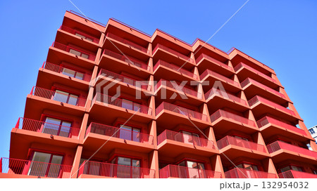 Modern elements in contemporary architecture. Architectural details of a modern apartment building. Modern elements in contemporary architecture. Architectural details of a modern apartment building. 132954032