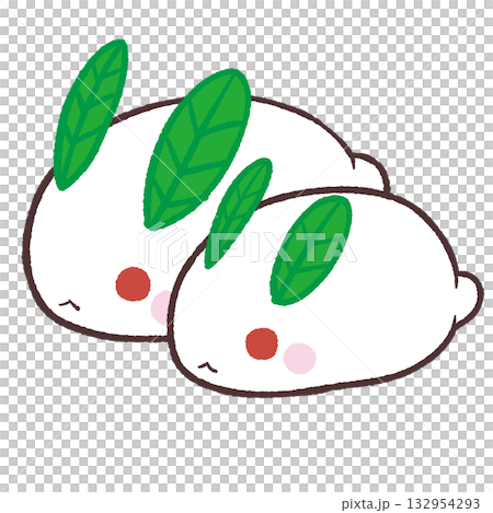 Cute snow rabbit parent and child illustration Cute snow rabbit parent and child illustration 132954293